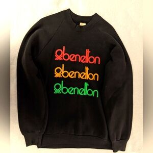 Black Sweatshirt with Colorful Benetton Logo (Fruit Of The Loom Label)